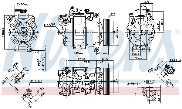 NISSENS 890070 Compressore, Climatizzatore-Compressore, Climatizzatore-Ricambi Euro