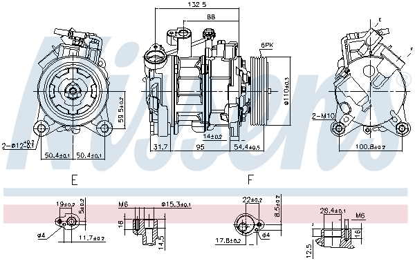 NISSENS 890072 Compressore, Climatizzatore-Compressore, Climatizzatore-Ricambi Euro