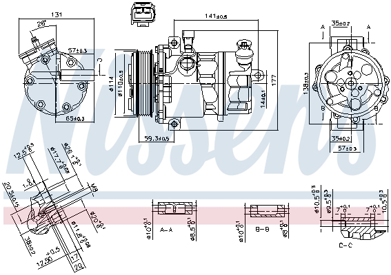 NISSENS 890074 Compressore, Climatizzatore-Compressore, Climatizzatore-Ricambi Euro