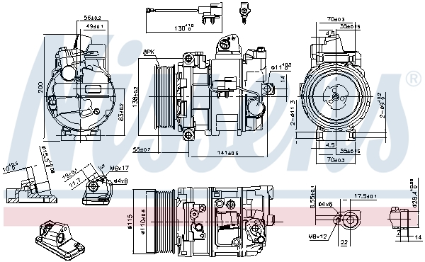 NISSENS 890082 Compressore, Climatizzatore-Compressore, Climatizzatore-Ricambi Euro