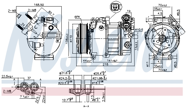 NISSENS 890125 Compressore, Climatizzatore-Compressore, Climatizzatore-Ricambi Euro