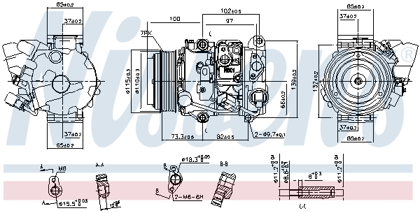 NISSENS 890142 Compressore, Climatizzatore-Compressore, Climatizzatore-Ricambi Euro