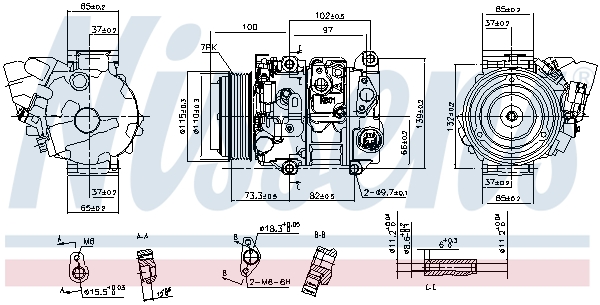NISSENS 890143 Compressore, Climatizzatore-Compressore, Climatizzatore-Ricambi Euro