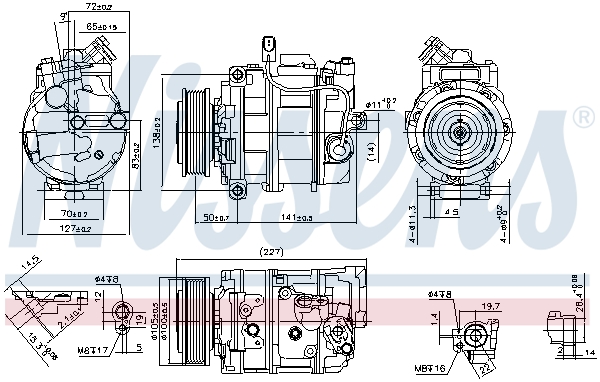 NISSENS 890173 Compressore, Climatizzatore-Compressore, Climatizzatore-Ricambi Euro