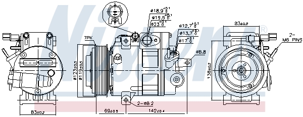 NISSENS 890175 Compressore, Climatizzatore