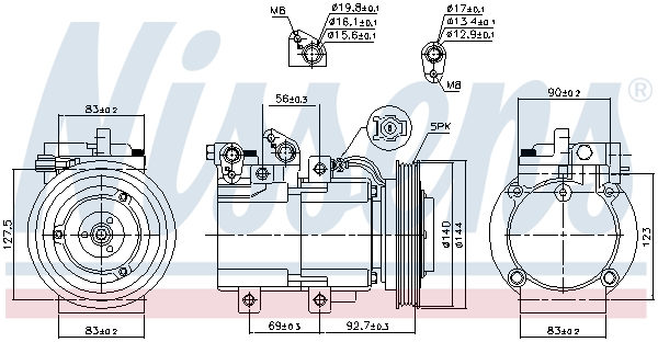 NISSENS 890182 Compressore, Climatizzatore