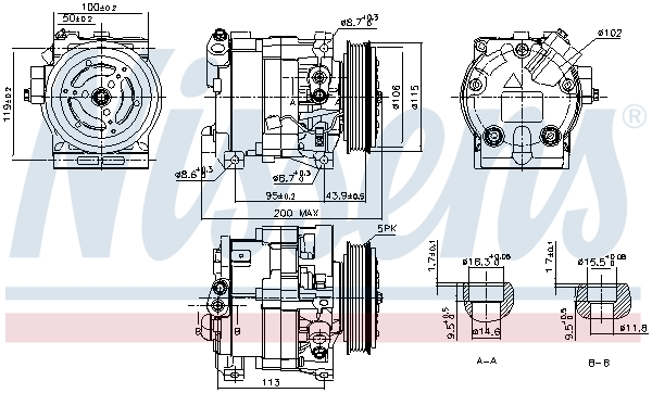 NISSENS 890187 Compressore, Climatizzatore