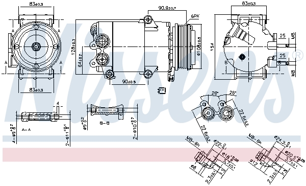 NISSENS 890216 Compressore, Climatizzatore-Compressore, Climatizzatore-Ricambi Euro