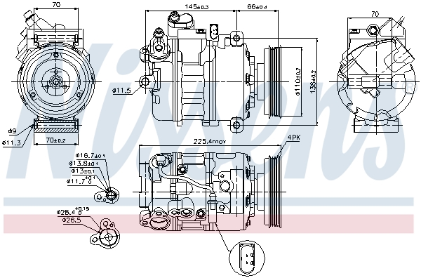 NISSENS 89023 Compressore, Climatizzatore-Compressore, Climatizzatore-Ricambi Euro