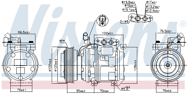 NISSENS 890233 Compressore, Climatizzatore-Compressore, Climatizzatore-Ricambi Euro
