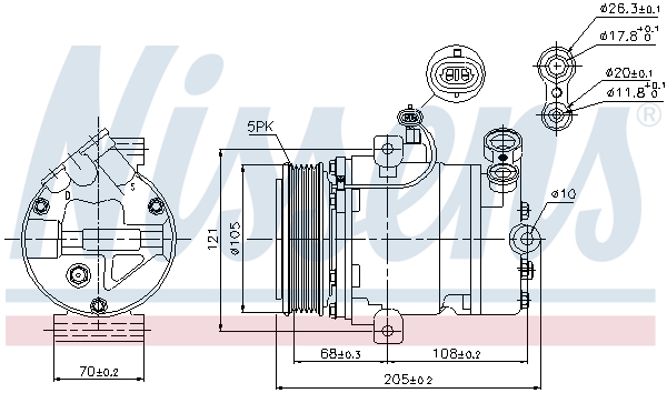 NISSENS 89024 Compressore, Climatizzatore