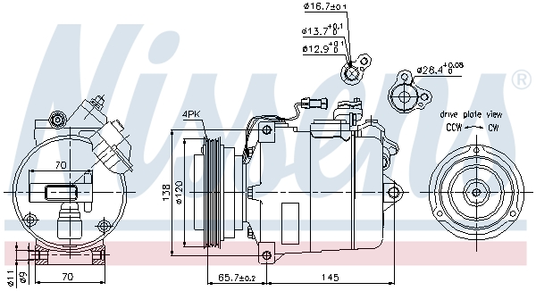NISSENS 89027 Compressore, Climatizzatore-Compressore, Climatizzatore-Ricambi Euro