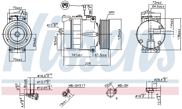 NISSENS 89030 Compressore, Climatizzatore-Compressore, Climatizzatore-Ricambi Euro