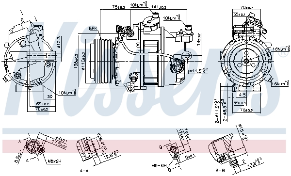 NISSENS 890303 Compressore, Climatizzatore-Compressore, Climatizzatore-Ricambi Euro