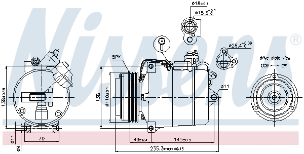 NISSENS 89034 Compressore, Climatizzatore-Compressore, Climatizzatore-Ricambi Euro