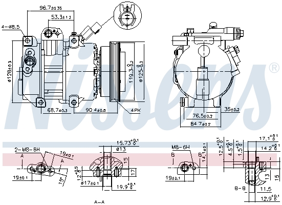 NISSENS 890376 Compressore, Climatizzatore