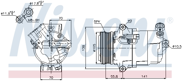 NISSENS 89038 Compressore, Climatizzatore