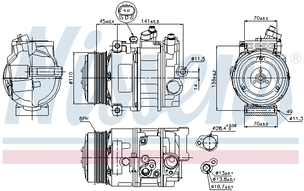 NISSENS 89039 Compressore, Climatizzatore-Compressore, Climatizzatore-Ricambi Euro