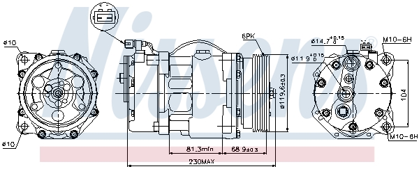 NISSENS 89040 Compressore, Climatizzatore-Compressore, Climatizzatore-Ricambi Euro