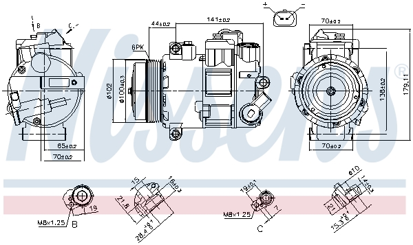 NISSENS 890412 Compressore, Climatizzatore