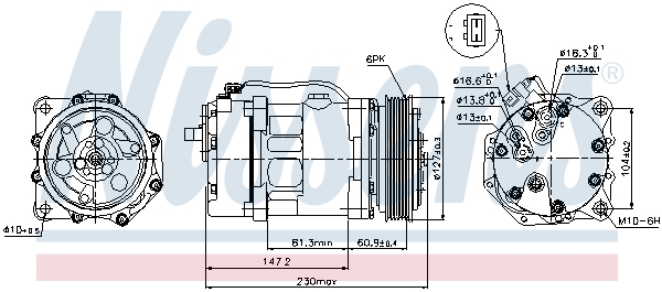 NISSENS 89044 Compressore, Climatizzatore-Compressore, Climatizzatore-Ricambi Euro
