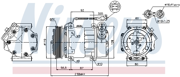 NISSENS 89047 Compressore, Climatizzatore