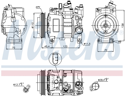 NISSENS 89049 Compressore, Climatizzatore-Compressore, Climatizzatore-Ricambi Euro