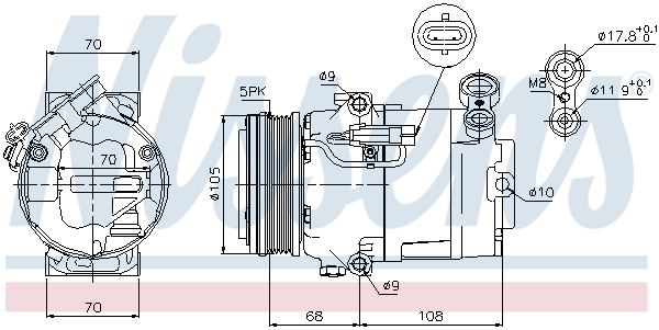 NISSENS 89050 Compressore, Climatizzatore