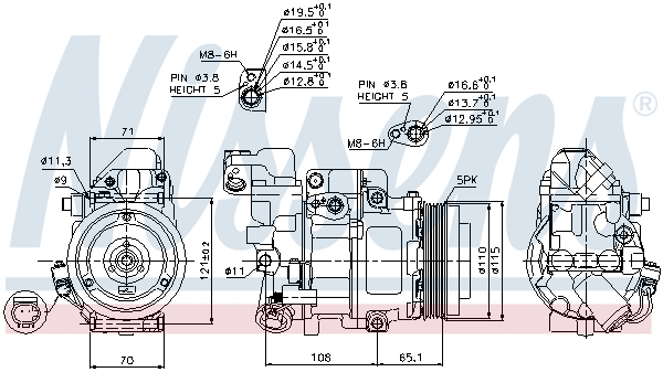 NISSENS 89051 Compressore, Climatizzatore-Compressore, Climatizzatore-Ricambi Euro