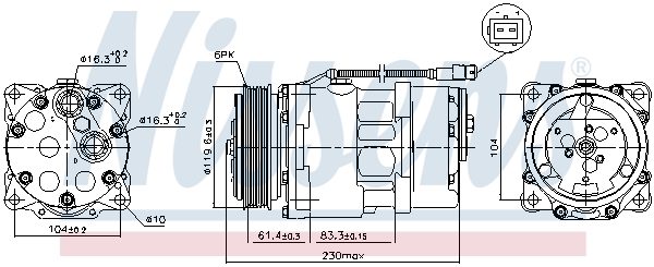 NISSENS 89055 Compressore, Climatizzatore