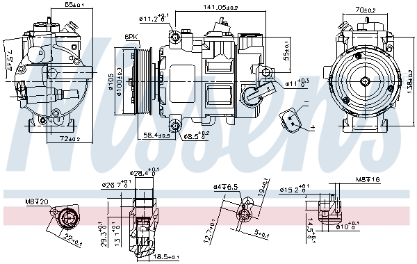 NISSENS 890550 Compressore, Climatizzatore-Compressore, Climatizzatore-Ricambi Euro