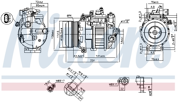 NISSENS 890552 Compressore, Climatizzatore-Compressore, Climatizzatore-Ricambi Euro