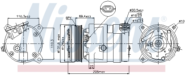 NISSENS 89058 Compressore, Climatizzatore-Compressore, Climatizzatore-Ricambi Euro