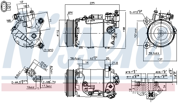 NISSENS 890600 Compressore, Climatizzatore-Compressore, Climatizzatore-Ricambi Euro