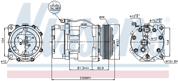 NISSENS 89061 Compressore, Climatizzatore-Compressore, Climatizzatore-Ricambi Euro