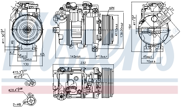 NISSENS 890628 Compressore, Climatizzatore-Compressore, Climatizzatore-Ricambi Euro