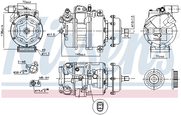 NISSENS 890637 Compressore, Climatizzatore-Compressore, Climatizzatore-Ricambi Euro