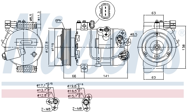 NISSENS 890643 Compressore, Climatizzatore-Compressore, Climatizzatore-Ricambi Euro