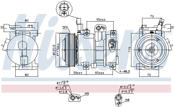 NISSENS 890683 Compressore, Climatizzatore-Compressore, Climatizzatore-Ricambi Euro