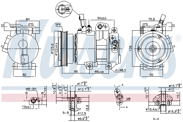 NISSENS 890684 Compressore, Climatizzatore-Compressore, Climatizzatore-Ricambi Euro