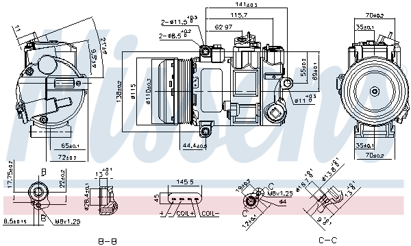 NISSENS 890696 Compressore, Climatizzatore-Compressore, Climatizzatore-Ricambi Euro