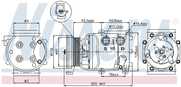 NISSENS 89071 Compressore, Climatizzatore