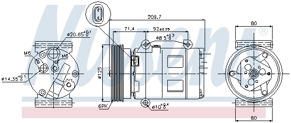 NISSENS 89072 Compressore, Climatizzatore-Compressore, Climatizzatore-Ricambi Euro
