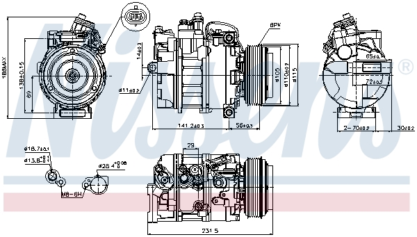 NISSENS 89075 Compressore, Climatizzatore-Compressore, Climatizzatore-Ricambi Euro