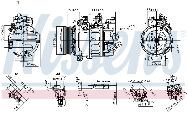 NISSENS 890755 Compressore, Climatizzatore