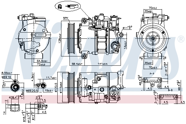 NISSENS 890764 Compressore, Climatizzatore-Compressore, Climatizzatore-Ricambi Euro