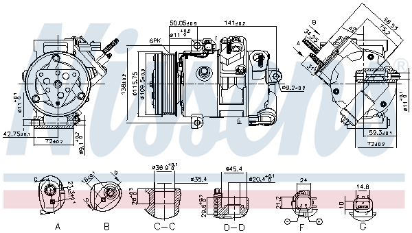 NRF 32980 EASY FIT Kompressor, klimaanlegg