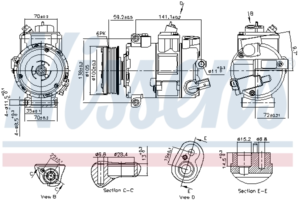 LUCAS ACP838 Kompressor, klimaanlegg