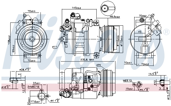 NISSENS 89080 Compressore, Climatizzatore