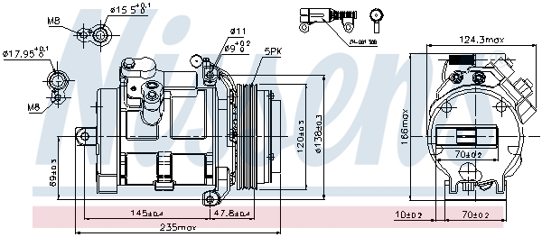 NISSENS 89081 Compressore, Climatizzatore-Compressore, Climatizzatore-Ricambi Euro